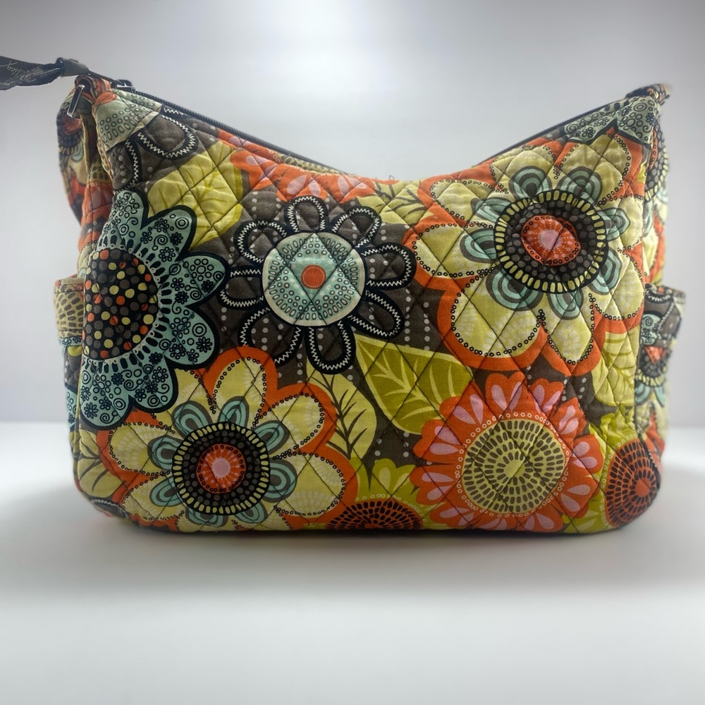 Vera Bradley Quilted Orange and Green Hobo Bag